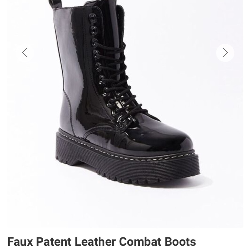 Faux leather Combat boots